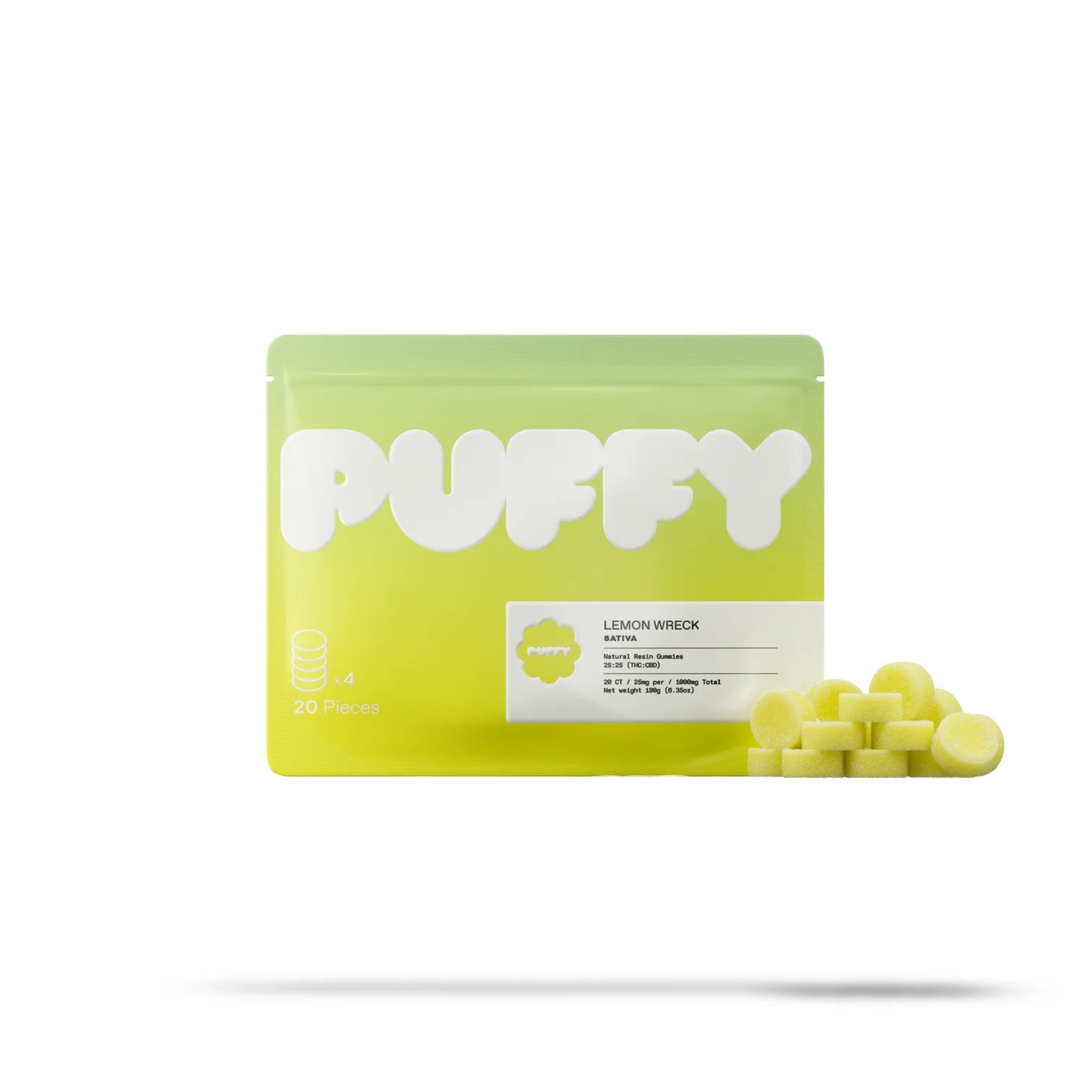 Puffy Natural Resin THC/CBD Gummies 25mg 1:1 (5pk)