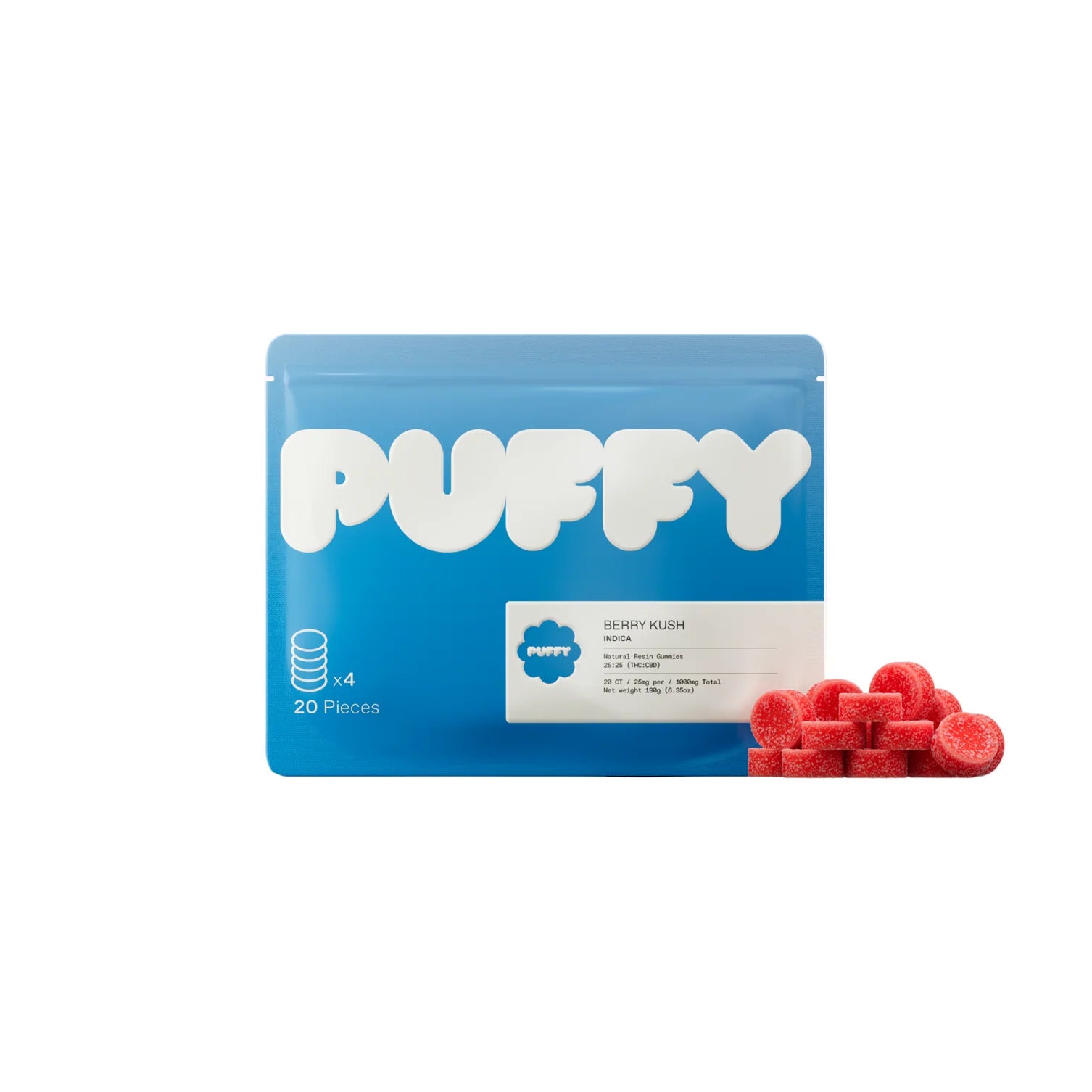 Puffy Natural Resin THC/CBD Gummies 25mg 1:1 (5pk)