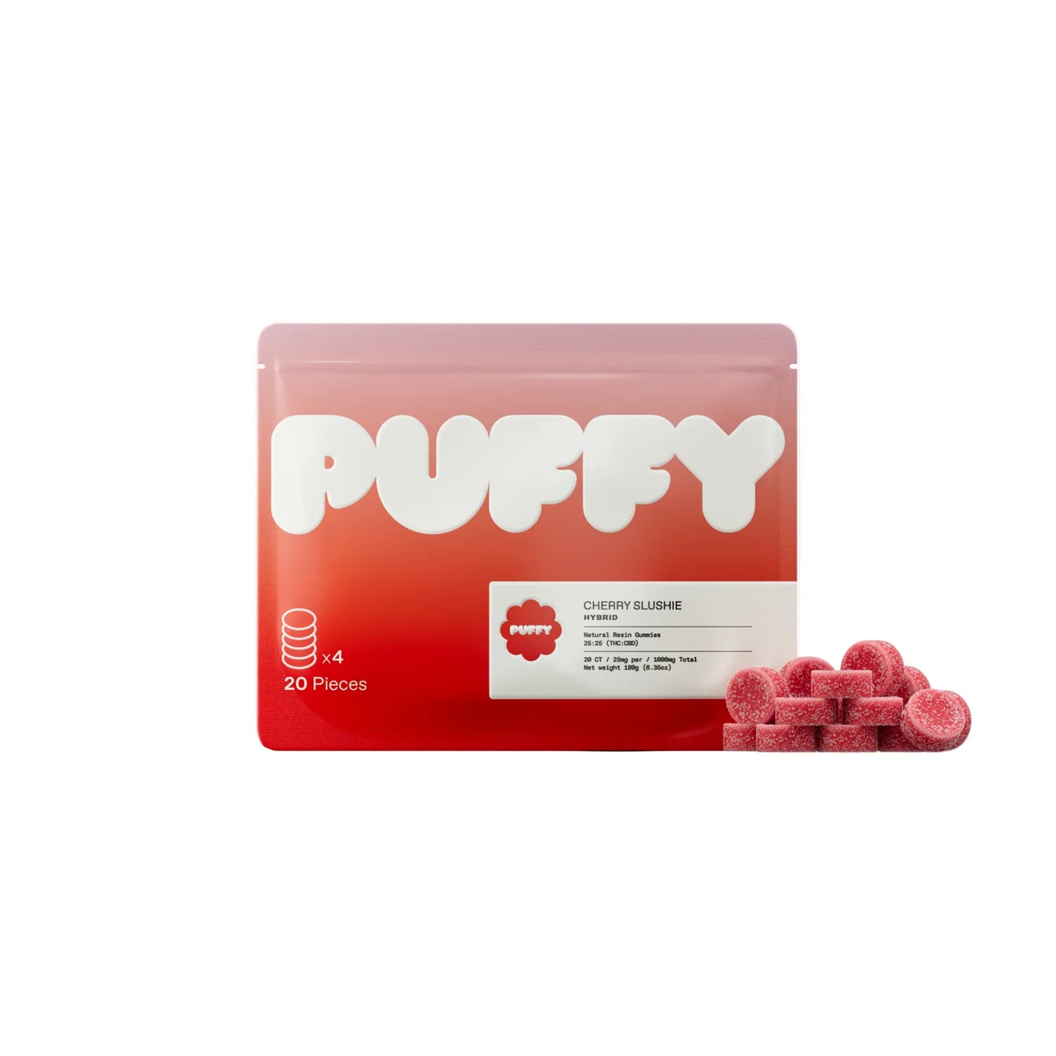 Puffy Natural Resin THC/CBD Gummies 25mg 1:1 (5pk)