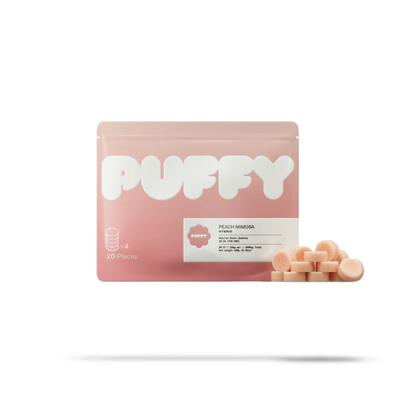 Puffy Natural Resin THC/CBD Gummies 25mg 1:1 (5pk)