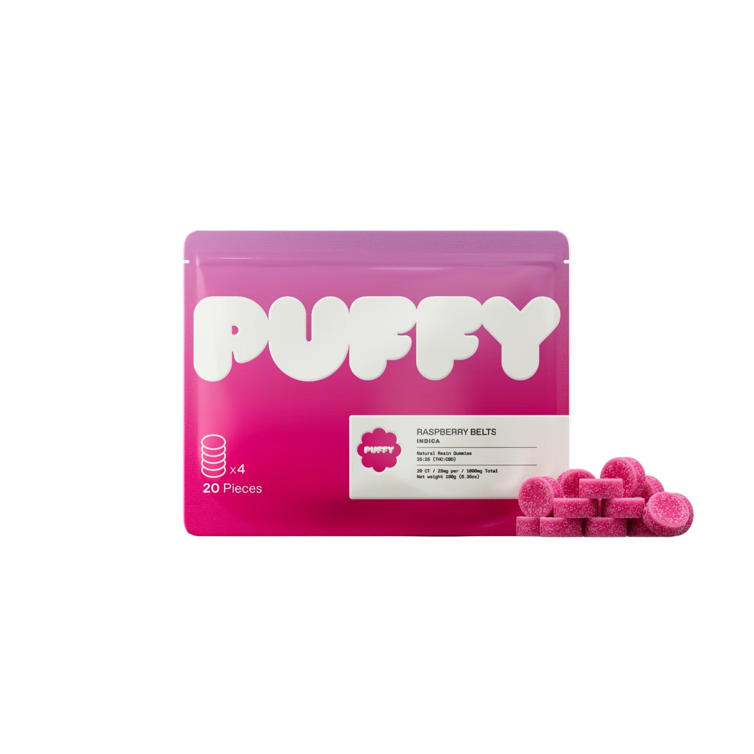 Puffy Natural Resin THC/CBD Gummies 25mg 1:1 (5pk)